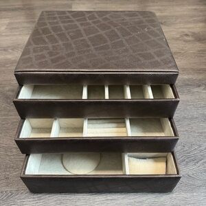 Lanza Brown Faux Leather Jewelry Organizer (Ring with Purchase)